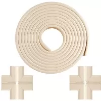 Set rola protectie multifunctionala XXL de 6 m cu 8 aparatori moi pentru colturi Bambinice Bej