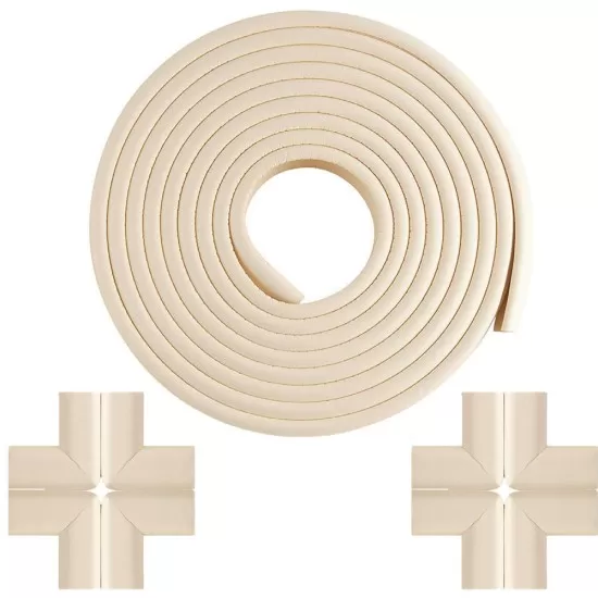 Set rola protectie multifunctionala XXL de 6 m cu 8 aparatori moi pentru colturi Bambinice Bej Set rola protectie multifunctionala XXL de 6 m cu 8 aparatori moi pentru colturi Bambinice Bej