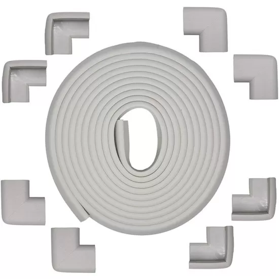Set rola protectie multifunctionala XXL de 6m si 8 aparatori moi pentru colturi Bambinice BN008 gri Set rola protectie multifunctionala XXL de 6m si 8 aparatori moi pentru colturi Bambinice BN008 gri