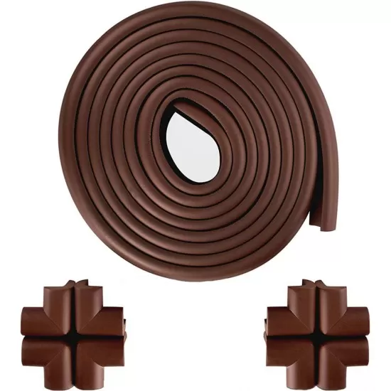 Set rola protectie multifunctionala XXL de 6m si 8 aparatori moi pentru colturi Bambinice BN008 maro inchis Set rola protectie multifunctionala XXL de 6m si 8 aparatori moi pentru colturi Bambinice BN008 maro inchis