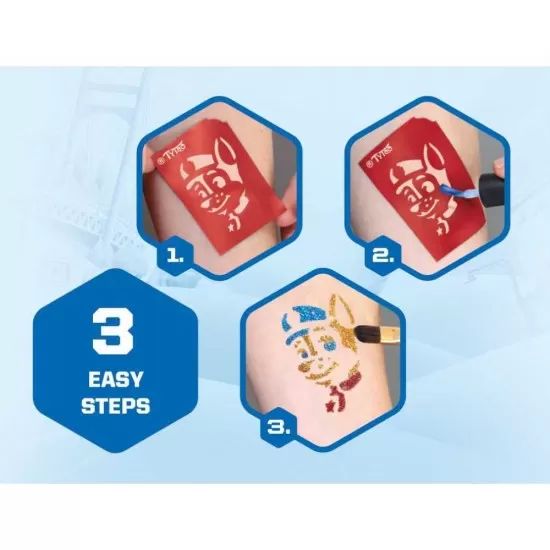 Set tatuaje temporare cu sclipici Paw Patrol Tytoo KKCTT2310026 Set tatuaje temporare cu sclipici Paw Patrol Tytoo KKCTT2310026