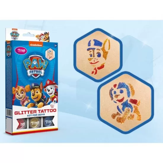 Set tatuaje temporare cu sclipici Paw Patrol Tytoo KKCTT2310026 Set tatuaje temporare cu sclipici Paw Patrol Tytoo KKCTT2310026