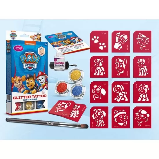Set tatuaje temporare cu sclipici Paw Patrol Tytoo KKCTT2310026 Set tatuaje temporare cu sclipici Paw Patrol Tytoo KKCTT2310026