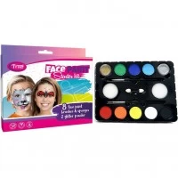 Set vopsea pentru fata Starter Kit 8 culori, 2 pulbere cu sclipici Tytoo