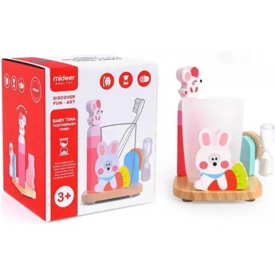 Suport pentru periuta de dinti cu clepsidra 3 minute Baby Tina Mideer Suport pentru periuta de dinti cu clepsidra 3 minute Baby Tina Mideer
