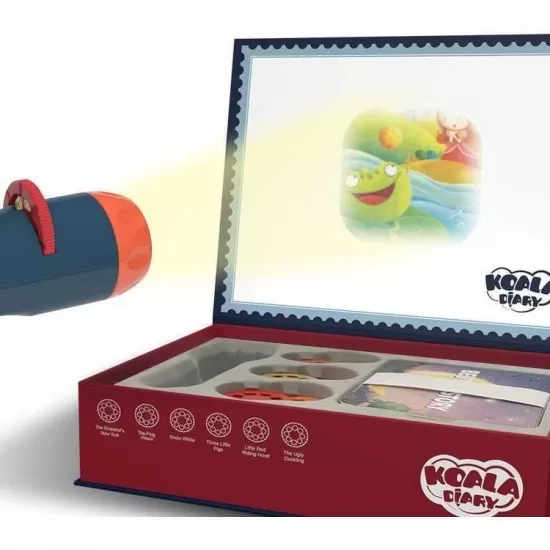 Teatru de povesti cu proiector si 6 povesti in Limba Romana Koala Diary albastru Teatru de povesti cu proiector si 6 povesti in Limba Romana Koala Diary albastru