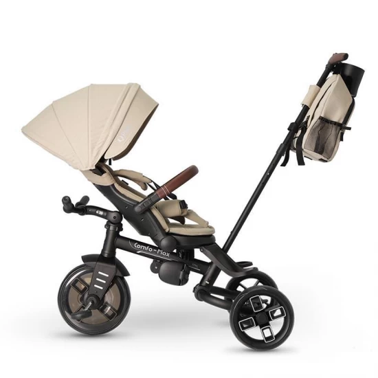 Tricicleta ultrapliabila cu scaun pivotant si copertina detasabila Qplay Comfo Max Bej