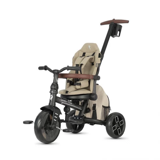 Tricicleta ultrapliabila cu scaun pivotant si copertina detasabila Qplay Comfo Max Bej