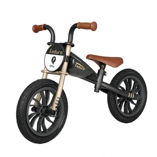 Bicicleta copii Balance QPlay Feduro Negru-Auriu Bicicleta copii Balance QPlay Feduro Negru-Auriu
