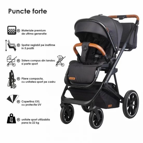Carucior modular 2 in 1 Coccolle Nessia Diamond black+Balansoar bebelusi Coccolle Velio Butternut Cadou Carucior modular 2 in 1 Coccolle Nessia Diamond black+Balansoar bebelusi Coccolle Velio Butternut Cadou