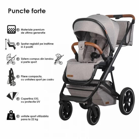 Carucior modular 2 in 1 Coccolle Nessia Lunar Rock+Balansoar bebelusi Coccolle Velio Butternut Cadou Carucior modular 2 in 1 Coccolle Nessia Lunar Rock+Balansoar bebelusi Coccolle Velio Butternut Cadou