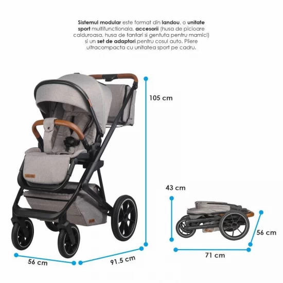 Carucior modular 2 in 1 Coccolle Nessia Lunar Rock+Balansoar bebelusi Coccolle Velio Butternut Cadou Carucior modular 2 in 1 Coccolle Nessia Lunar Rock+Balansoar bebelusi Coccolle Velio Butternut Cadou