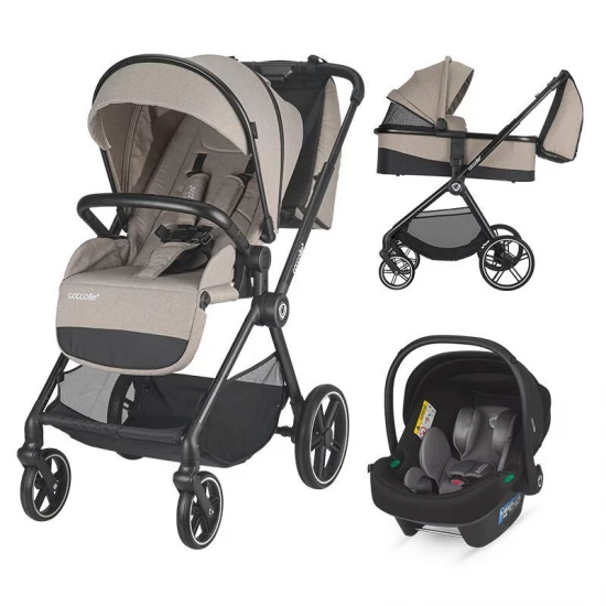 Carucior modular 3 in 1 Coccolle Lissia Butternut Beige+Scoica auto iSize Coccolle Knox Anthracite Carucior modular 3 in 1 Coccolle Lissia Butternut Beige+Scoica auto iSize Coccolle Knox Anthracite