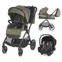 Carucior modular 3 in 1 Coccolle Lissia Moss green + Scoica auto iSize Coccolle Knox Anthracite