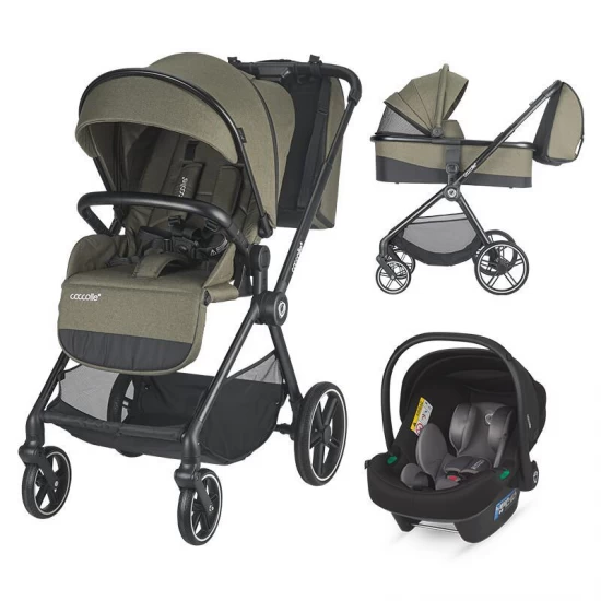 Carucior modular 3 in 1 Coccolle Lissia Moss green + Scoica auto iSize Coccolle Knox Anthracite Carucior modular 3 in 1 Coccolle Lissia Moss green + Scoica auto iSize Coccolle Knox Anthracite