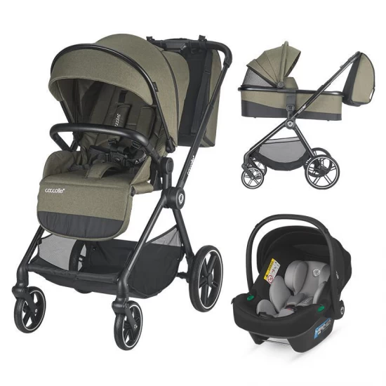 Carucior modular 3 in 1 Coccolle Lissia Moss Green+Scoica auto iSize Coccolle Knox Greystone Carucior modular 3 in 1 Coccolle Lissia Moss Green+Scoica auto iSize Coccolle Knox Greystone