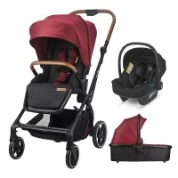 Carucior modular 3 in 1 Coccolle Saliara Cabernet+ Scoica auto iSize Coccolle Knox Black