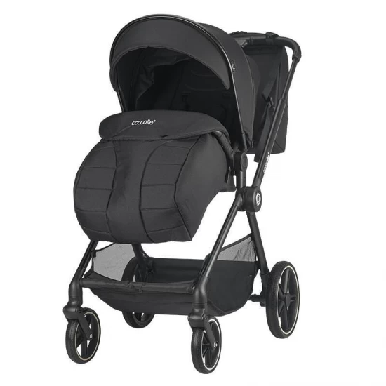 Carucior modular 4 in 1 Coccolle Lissia Anthracite cu Scoica auto iSize Coccolle Knox Black si Baza isofix iSize Coccolle Knox