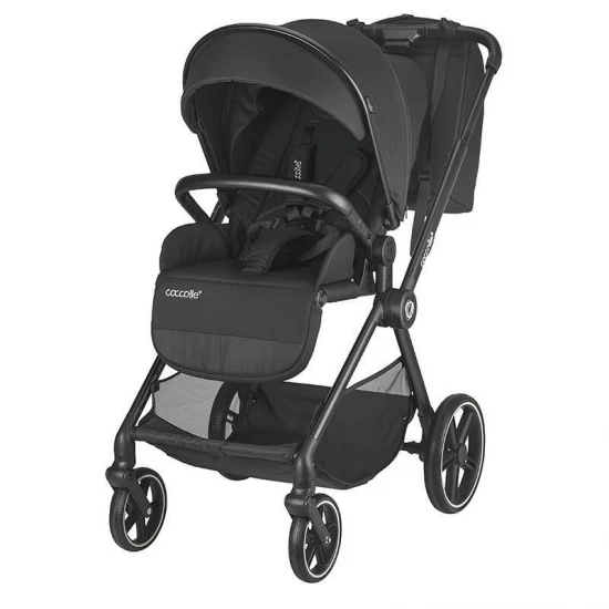 Carucior modular 4 in 1 Coccolle Lissia Anthracite cu Scoica auto iSize Coccolle Knox Black si Baza isofix iSize Coccolle Knox