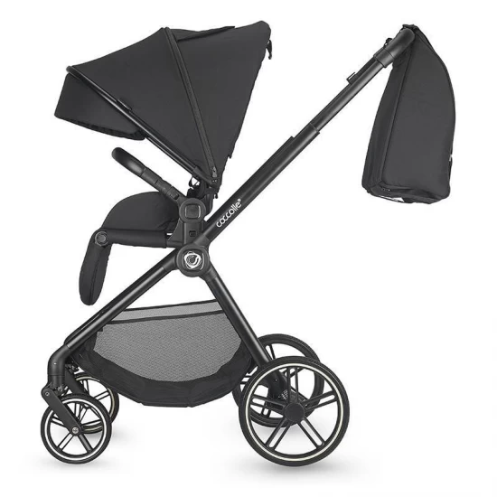 Carucior modular 4 in 1 Coccolle Lissia Anthracite cu Scoica auto iSize Coccolle Knox Black si Baza isofix iSize Coccolle Knox
