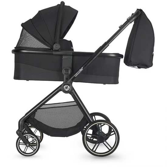 Carucior modular 4 in 1 Coccolle Lissia Anthracite cu Scoica auto iSize Coccolle Knox Black si Baza isofix iSize Coccolle Knox