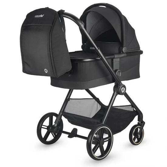 Carucior modular 4 in 1 Coccolle Lissia Anthracite cu Scoica auto iSize Coccolle Knox Black si Baza isofix iSize Coccolle Knox