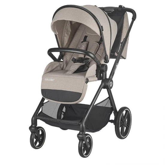 Carucior modular 4 in 1 Coccolle Lissia Butternut Beige cu Scoica auto iSize Coccolle Knox Black si Baza isofix iSize Coccolle Knox