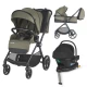 Carucior modular 4 in 1 Coccolle Lissia Moss green cu Scoica auto iSize Coccolle Knox Black si Baza isofix iSize Coccolle Knox