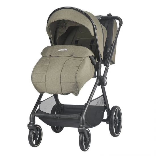 Carucior modular 4 in 1 Coccolle Lissia Moss green cu Scoica auto iSize Coccolle Knox Black si Baza isofix iSize Coccolle Knox