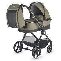 Carucior modular 4 in 1 Coccolle Lissia Moss green cu Scoica auto iSize Coccolle Knox Black si Baza isofix iSize Coccolle Knox