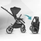 Carucior modular 4 in 1 Coccolle Serry Jet black cu Scoica auto iSize Coccolle Knox Black si Baza isofix iSize Coccolle Knox