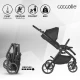 Carucior modular 4 in 1 Coccolle Serry Jet black cu Scoica auto iSize Coccolle Knox Black si Baza isofix iSize Coccolle Knox