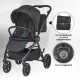 Carucior modular 4 in 1 Coccolle Serry Jet black cu Scoica auto iSize Coccolle Knox Black si Baza isofix iSize Coccolle Knox