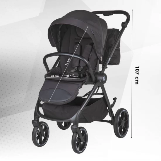 Carucior modular 4 in 1 Coccolle Serry Jet black cu Scoica auto iSize Coccolle Knox Black si Baza isofix iSize Coccolle Knox