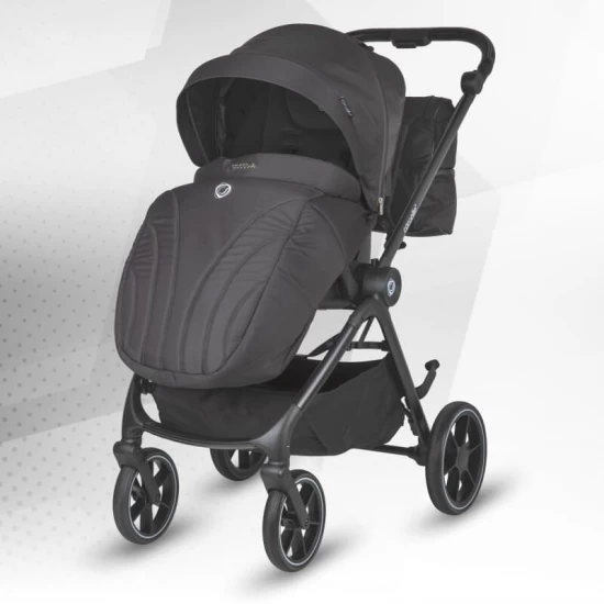 Carucior modular 4 in 1 Coccolle Serry Jet black cu Scoica auto iSize Coccolle Knox Black si Baza isofix iSize Coccolle Knox