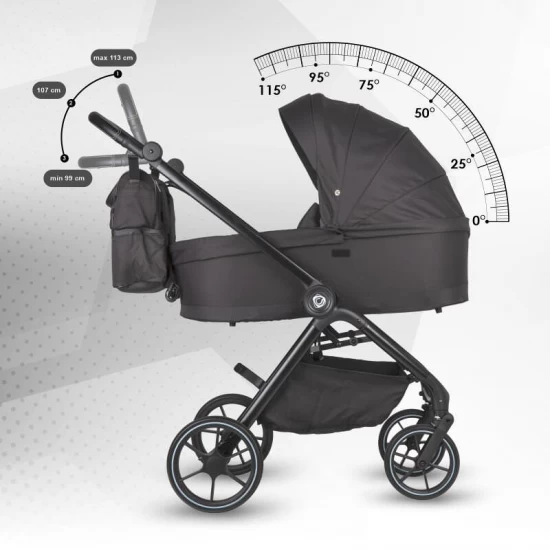 Carucior modular 4 in 1 Coccolle Serry Jet black cu Scoica auto iSize Coccolle Knox Black si Baza isofix iSize Coccolle Knox