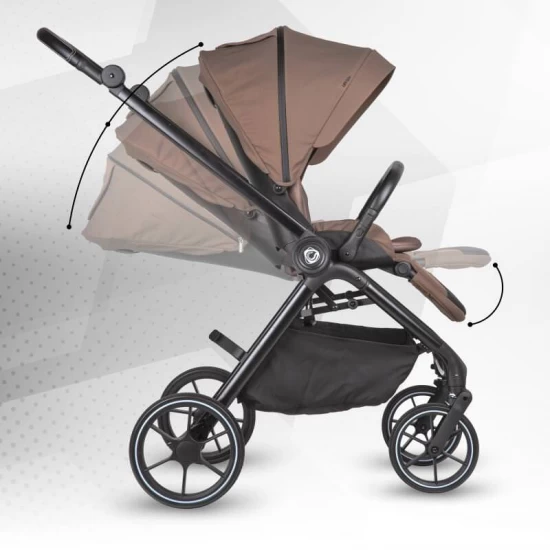 Carucior modular 4 in 1 Coccolle Serry Light Taupe cu Scoica auto iSize Coccolle Knox Black si Baza isofix iSize Coccolle Knox
