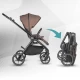 Carucior modular 4 in 1 Coccolle Serry Light Taupe cu Scoica auto iSize Coccolle Knox Black si Baza isofix iSize Coccolle Knox
