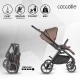 Carucior modular 4 in 1 Coccolle Serry Light Taupe cu Scoica auto iSize Coccolle Knox Black si Baza isofix iSize Coccolle Knox