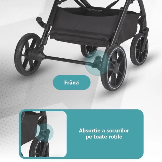 Carucior modular 4 in 1 Coccolle Serry Light Taupe cu Scoica auto iSize Coccolle Knox Black si Baza isofix iSize Coccolle Knox