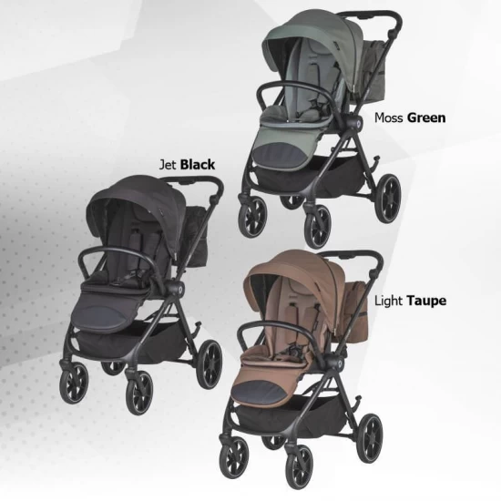 Carucior modular 4 in 1 Coccolle Serry Light Taupe cu Scoica auto iSize Coccolle Knox Black si Baza isofix iSize Coccolle Knox