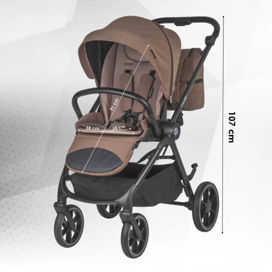 Carucior modular 4 in 1 Coccolle Serry Light Taupe cu Scoica auto iSize Coccolle Knox Black si Baza isofix iSize Coccolle Knox