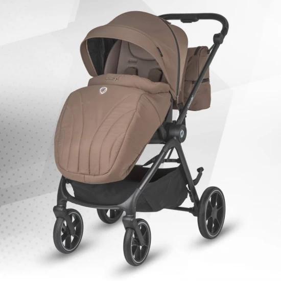 Carucior modular 4 in 1 Coccolle Serry Light Taupe cu Scoica auto iSize Coccolle Knox Black si Baza isofix iSize Coccolle Knox