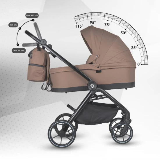 Carucior modular 4 in 1 Coccolle Serry Light Taupe cu Scoica auto iSize Coccolle Knox Black si Baza isofix iSize Coccolle Knox
