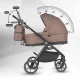 Carucior modular 4 in 1 Coccolle Serry Light Taupe cu Scoica auto iSize Coccolle Knox Black si Baza isofix iSize Coccolle Knox