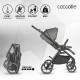 Carucior modular 4 in 1 Coccolle Serry Moss green cu Scoica auto iSize Coccolle Knox Black si Baza isofix iSize Coccolle Knox