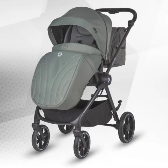 Carucior modular 4 in 1 Coccolle Serry Moss green cu Scoica auto iSize Coccolle Knox Black si Baza isofix iSize Coccolle Knox