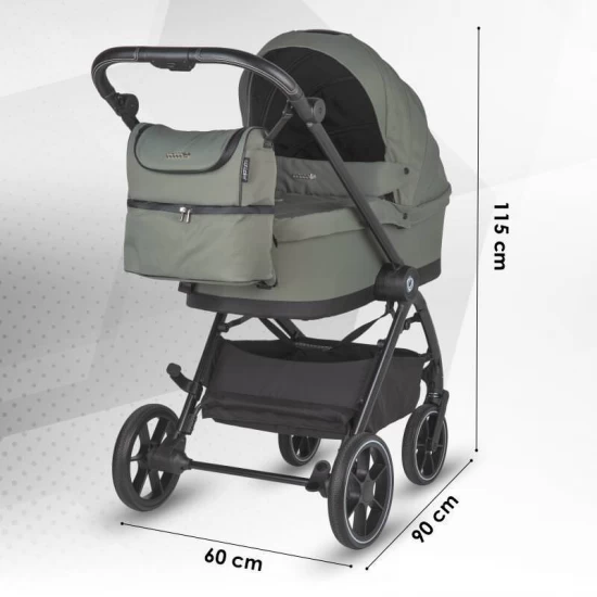 Carucior modular 4 in 1 Coccolle Serry Moss green cu Scoica auto iSize Coccolle Knox Black si Baza isofix iSize Coccolle Knox