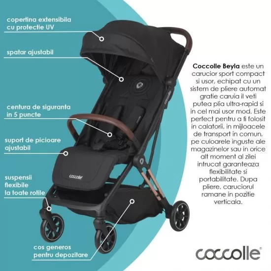 Carucior sport cu pliere automata Coccolle Beyla Gold LE Carucior sport cu pliere automata Coccolle Beyla Gold LE