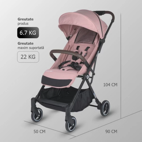 Carucior sport cu pliere automata si copertina UV50 Coccolle Melia Blush Rose